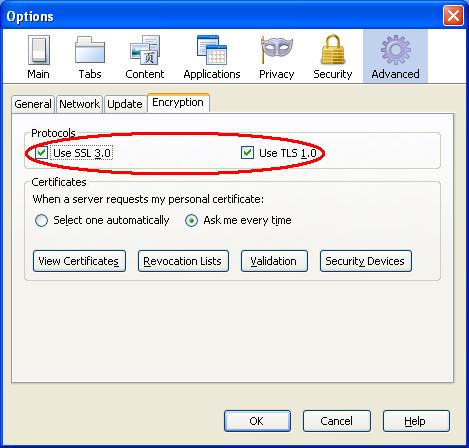 Verify your SSL Setting (for Firefox)