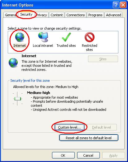 Verify your Java/Javascript Setting (for Internet Explorer)