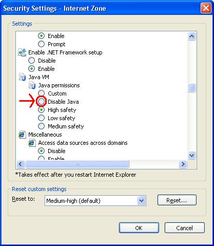 Verify your Java/Javascript Setting (for Internet Explorer)